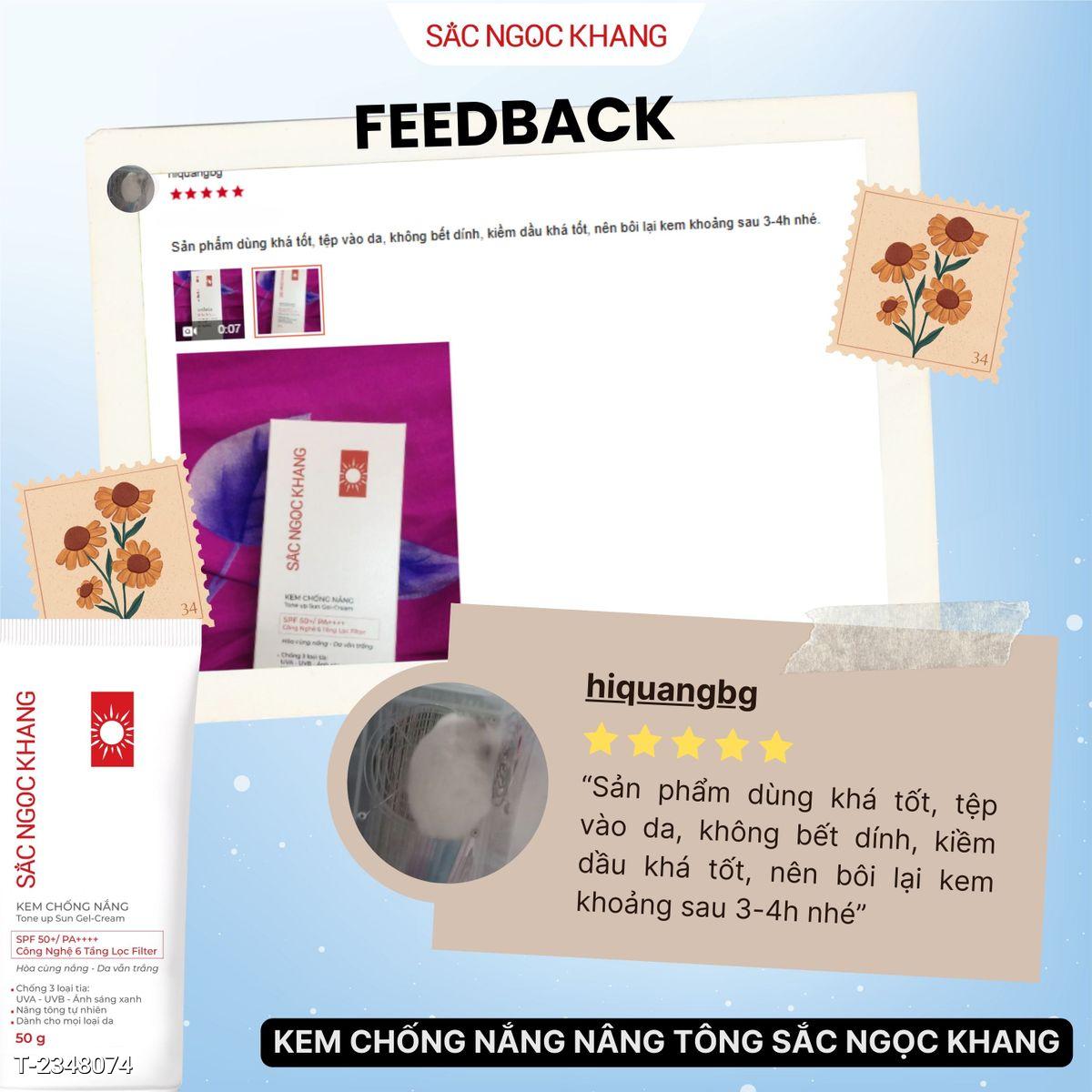 Kem Chống Nắng Sắc Ngọc Khang SPF50+ PA++++ 50g